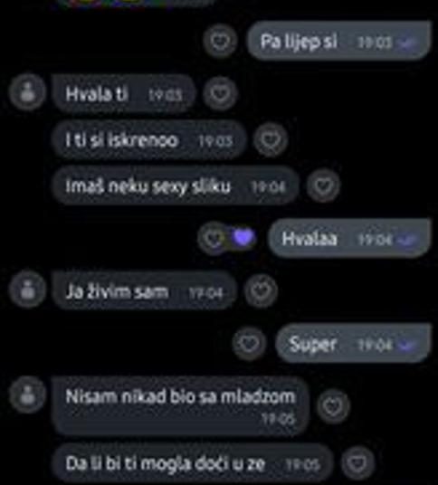 Predator se dopisivao s maloljetnicom od 14 godina, pogledajte kakve je poruke slao