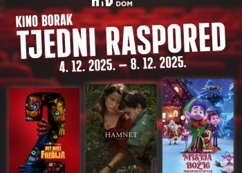 Kino Borak objavilo tjedni raspored projekcija od 4. do 8. prosinca 2025.