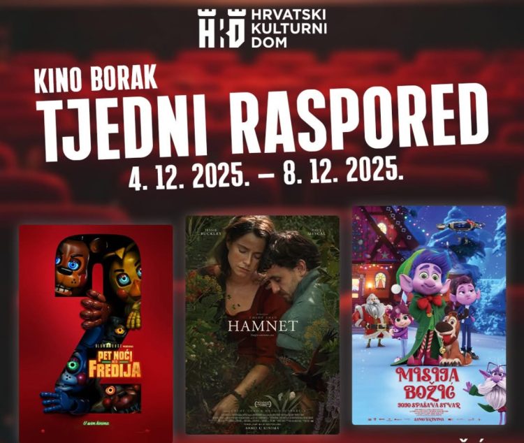Kino Borak objavilo tjedni raspored projekcija od 4. do 8. prosinca 2025.