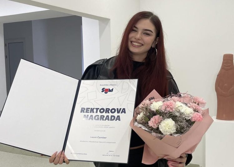 Leona Čamber iz Posušja dobitnica Rektorove nagrade za izniman uspjeh u studiranju