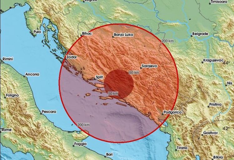 Niz potresa s epicentrom na području Gruda i Ljubuškog