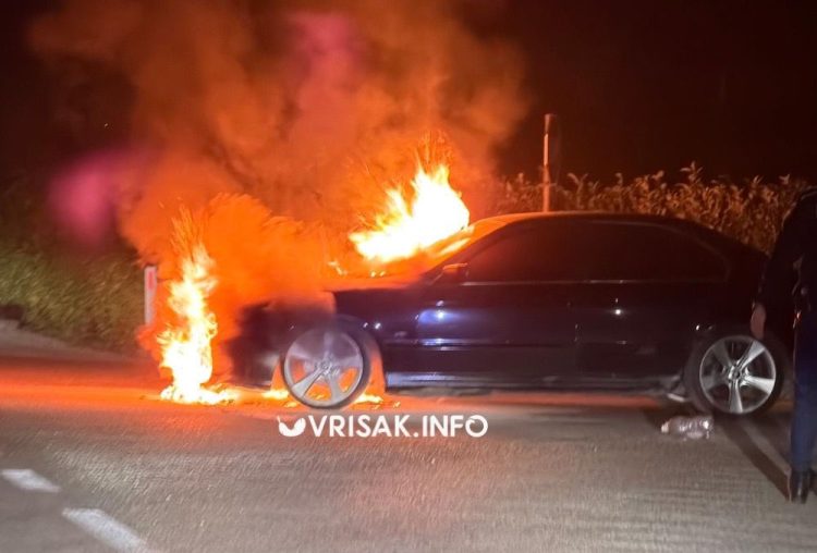 (VIDEO) Zapalio se BMW kod Široki Brijeg, intervenirali policija i vatrogasci