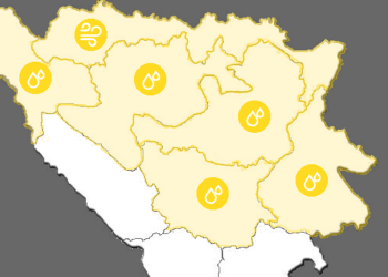 Danas upaljen meteoalarm za pet regija u BiH