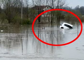 (VIDEO) Dramatičan prizor: Voda nosila auto i vozača niz rijeku