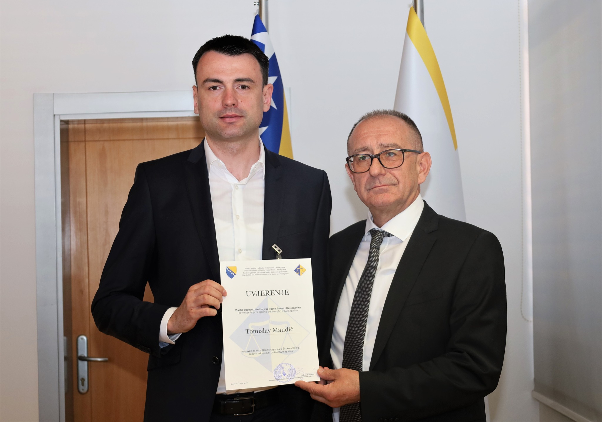 Tomislav Mandić imenovan sucem Općinskog suda u Širokom Brijegu