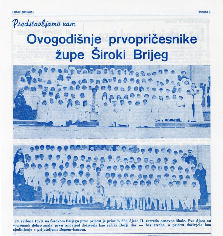 Širokobriješki prvopričesnici 1973. godine