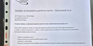 Široki Brijeg: Počelo podnošenje zahtjeva za besplatan parking višestrukim darivateljima krvi