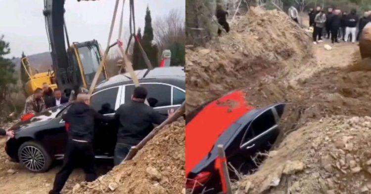 (VIDEO) Posljednja želja: Bogataš pokopan uz Mercedes vrijedan 130.000 eura