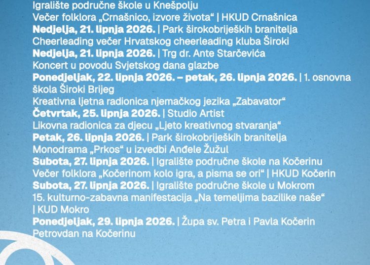 Donosimo lipanjski program manifestacije u Širokom Brijegu: Evo što vas očekuje