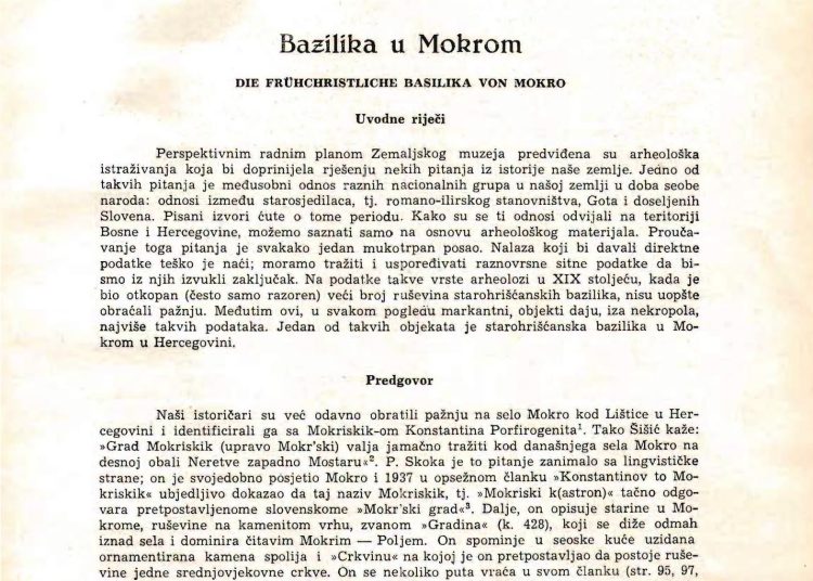 Iz prošlosti Širokog Brijega: Dokumenti o bazilici u Mokrom