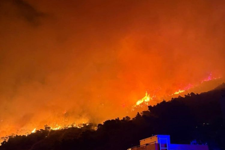 (VIDEO) Veliki požar na Visu: Vatrogasci se cijelu noć borili s vatrom