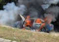 Zapalilo se vozilo na putu između Širokog Brijega i Mostara, vatrogasci gase požar