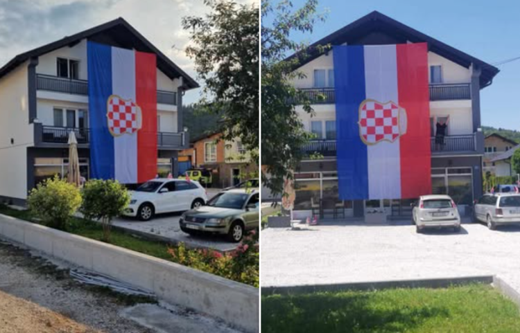Navijačka euforija zahvatila Hrvate u BiH: Na kući osvanula najveća hrvatska zastava ove godine