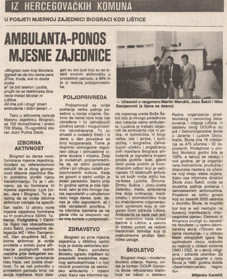 Iz prošlosti Širokog Brijega: Priča o Biogracima i vremenu kada su mještani sami gradili svoje selo