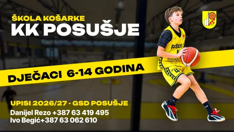 Počinju upisi u Školu košarke KK Posušje, prvi trening besplatan