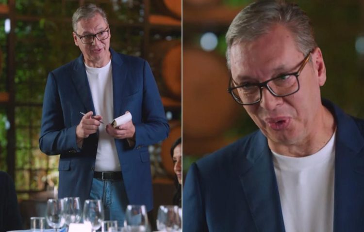 Pogledajte nadrealan Vučićev novi spot, glumio je konobara: ‘Za desert?’